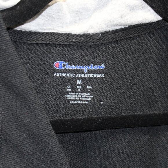Champion Quarter Zip Hoodie Black Size Medium - Picture 5 of 5